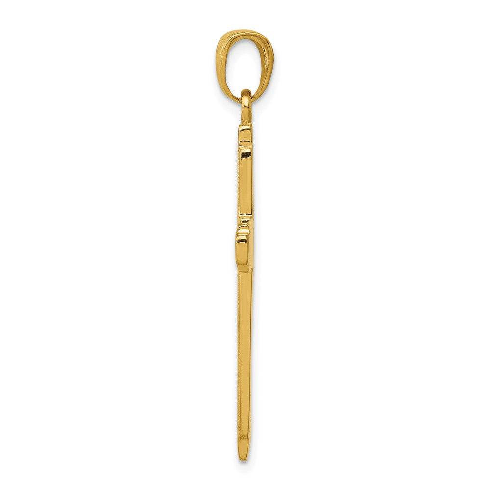 10K / 14K Yellow Gold Cross Pendant - Product Photo