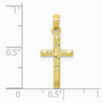 10K / 14K Yellow Gold Cross Pendant - Product Photo