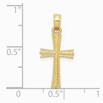 10K / 14K Yellow Gold Cross Pendant - Product Photo