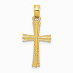 10K / 14K Yellow Gold Cross Pendant - Product Photo
