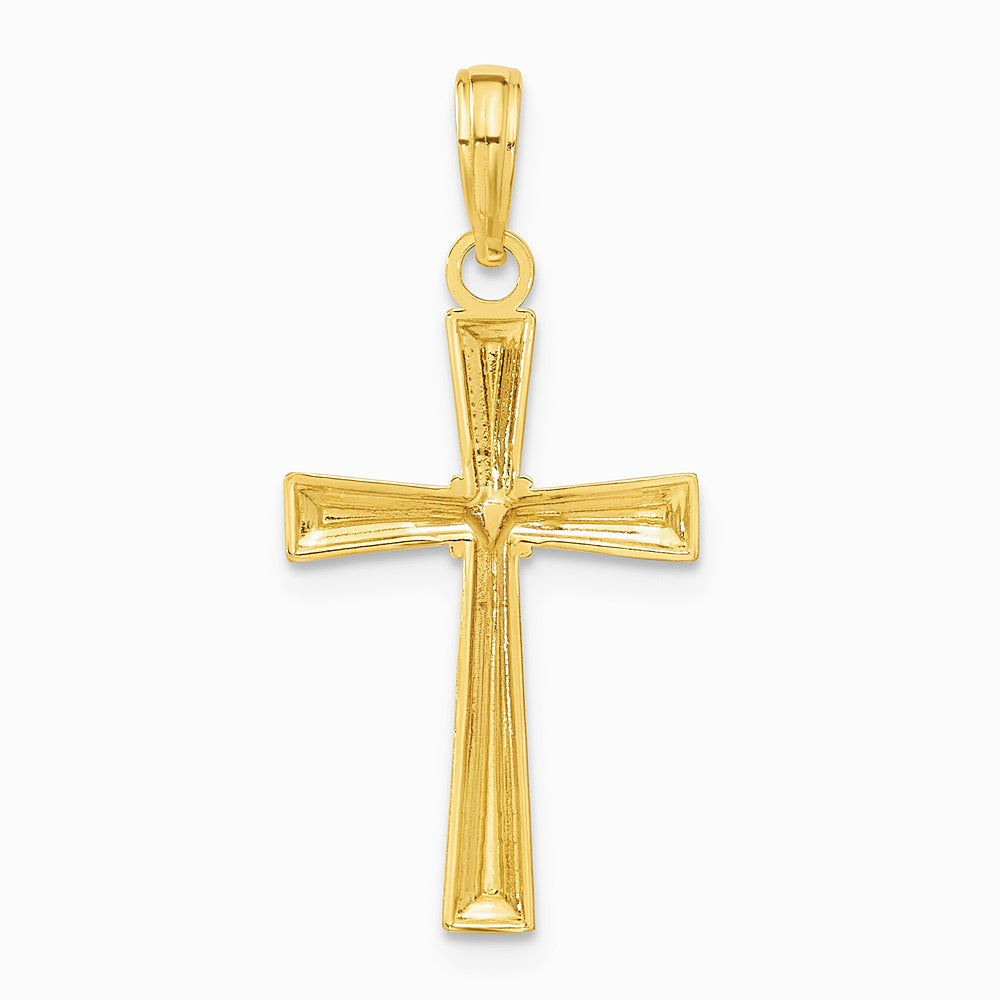 10K / 14K Yellow Gold Diamond-cut X Cross Pendant - Product Photo
