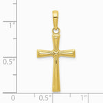 10K / 14K Yellow Gold Diamond-cut X Cross Pendant - Product Photo