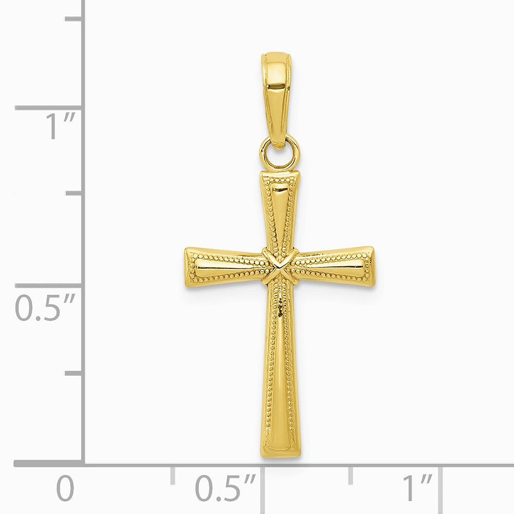 10K / 14K Yellow Gold Diamond-cut X Cross Pendant - Product Photo