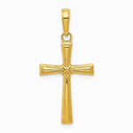 10K / 14K Yellow Gold Diamond-cut X Cross Pendant - Product Photo