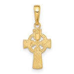 10K / 14K Yellow Gold Celtic Cross with Eternity Circle Pendant - Product Photo