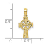 10K / 14K Yellow Gold Celtic Cross with Eternity Circle Pendant - Product Photo