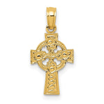 10K / 14K Yellow Gold Celtic Cross with Eternity Circle Pendant - Product Photo