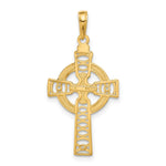 10K / 14K Yellow Gold Celtic Cross with Eternity Circle Pendant - Product Photo
