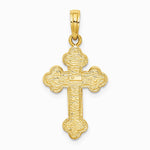 10K / 14K Yellow Gold Budded Cross Pendant - Product Photo