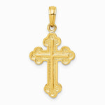 10K / 14K Yellow Gold Budded Cross Pendant - Product Photo