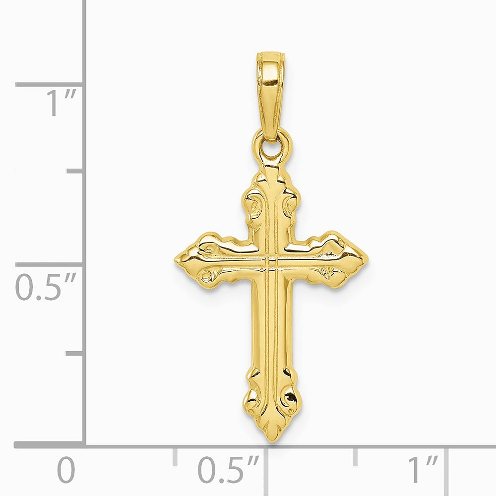 10K / 14K Yellow Gold Cross Pendant - Product Photo