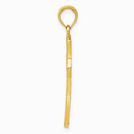 10K / 14K Yellow Gold Diamond-cut Beveled Edges Cross Pendant - Product Photo