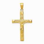 10K / 14K Yellow Gold INRI Crucifix Pendant - Product Photo