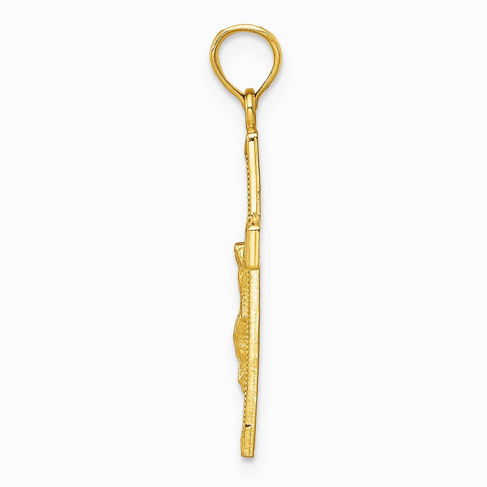 10K / 14K Yellow Gold Crucifix Pendant - Product Photo