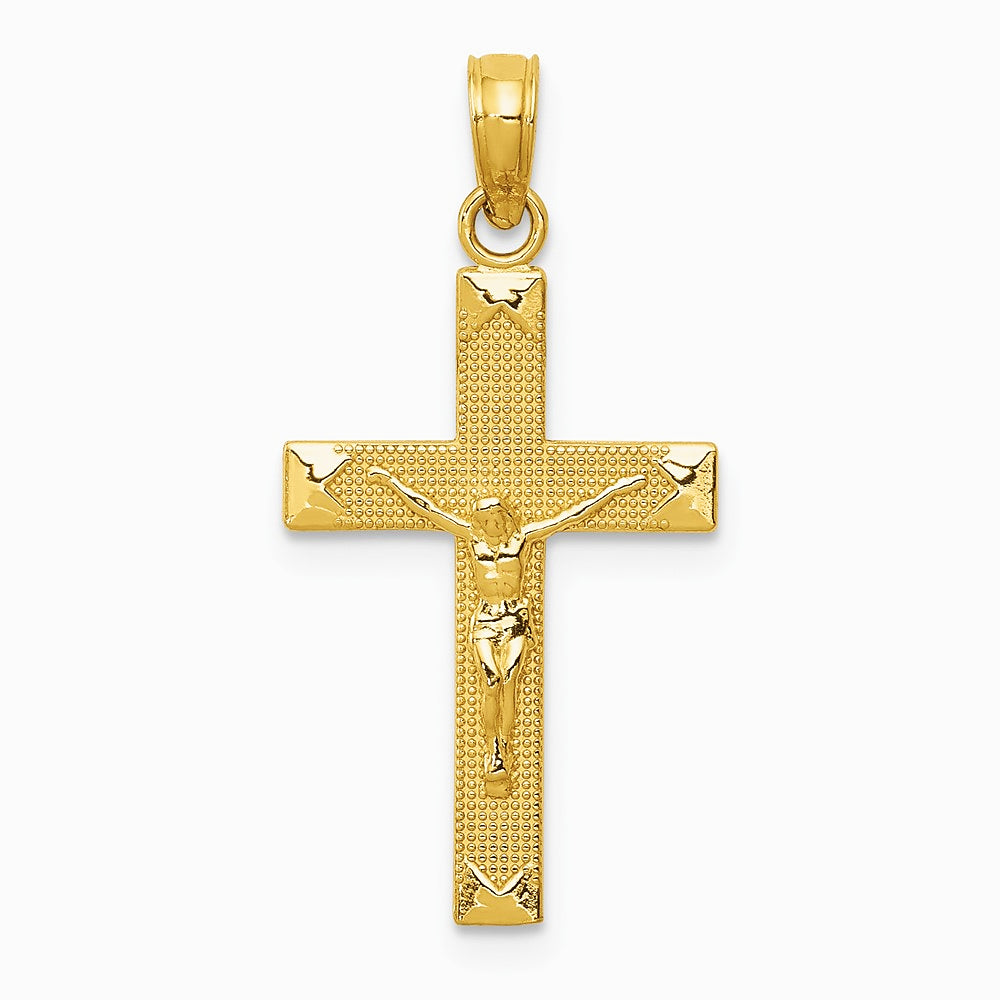 10K / 14K Yellow Gold Crucifix Pendant - Product Photo