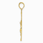 10K / 14K Yellow Gold Diamond-cut Fancy Tipped Crucifix Pendant - Product Photo
