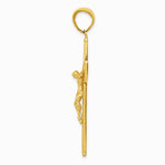 10K / 14K Yellow Gold Textured Crucifix Latin Cross Pendant - Product Photo