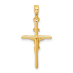 10K / 14K Yellow Gold Stick Style Crucifix Pendant - Product Photo