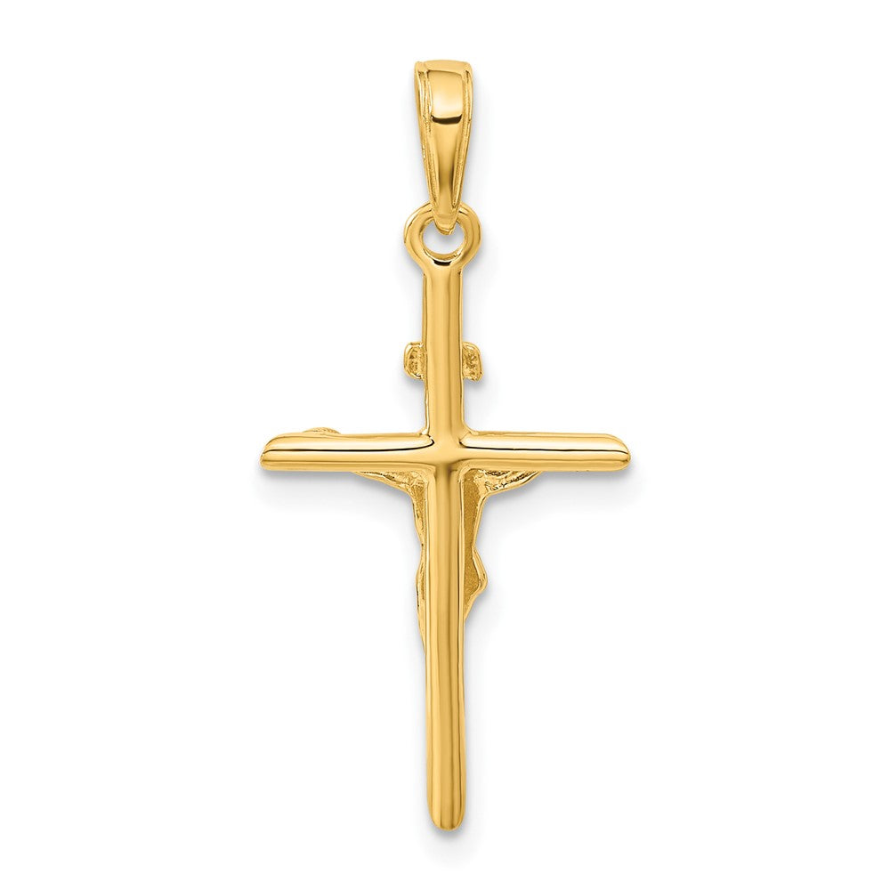 10K / 14K Yellow Gold Stick Style Crucifix Pendant - Product Photo