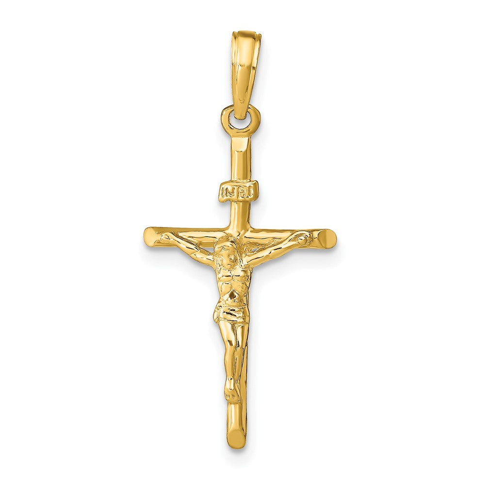 10K / 14K Yellow Gold Stick Style Crucifix Pendant - Product Photo