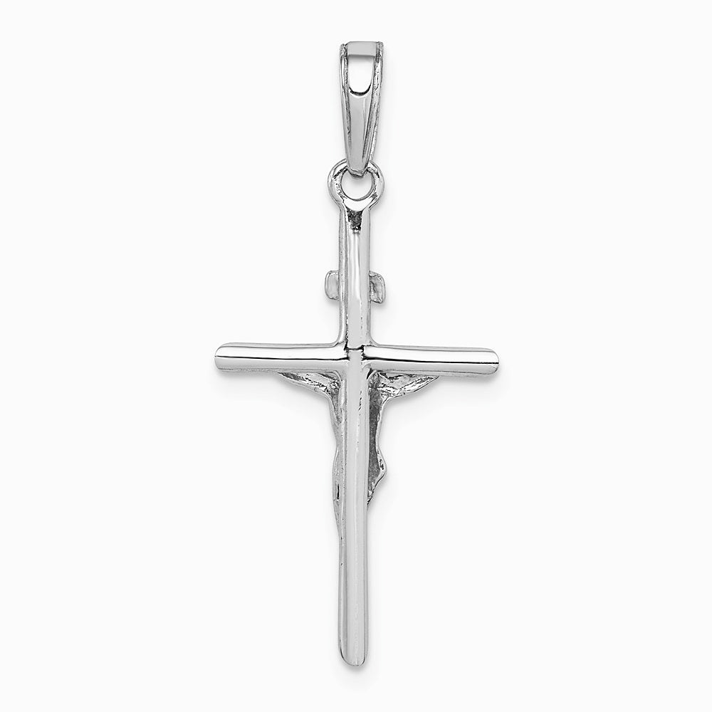 10K / 14K White Gold Stick Style Crucifix Pendant - Product Photo