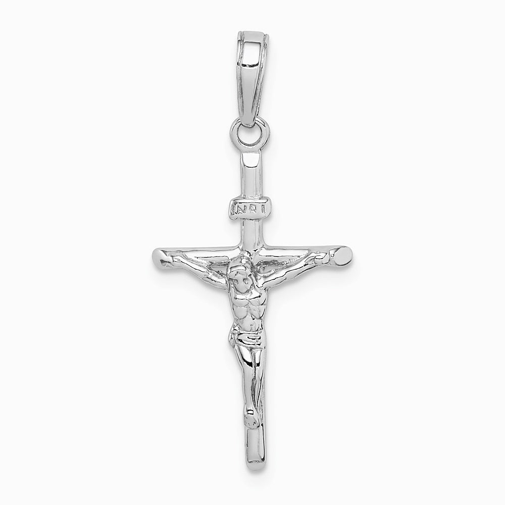 10K / 14K White Gold Stick Style Crucifix Pendant - Product Photo