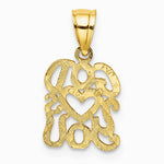 10K / 14K Yellow Gold GOD HEARTS YOU Charm - Product Photo