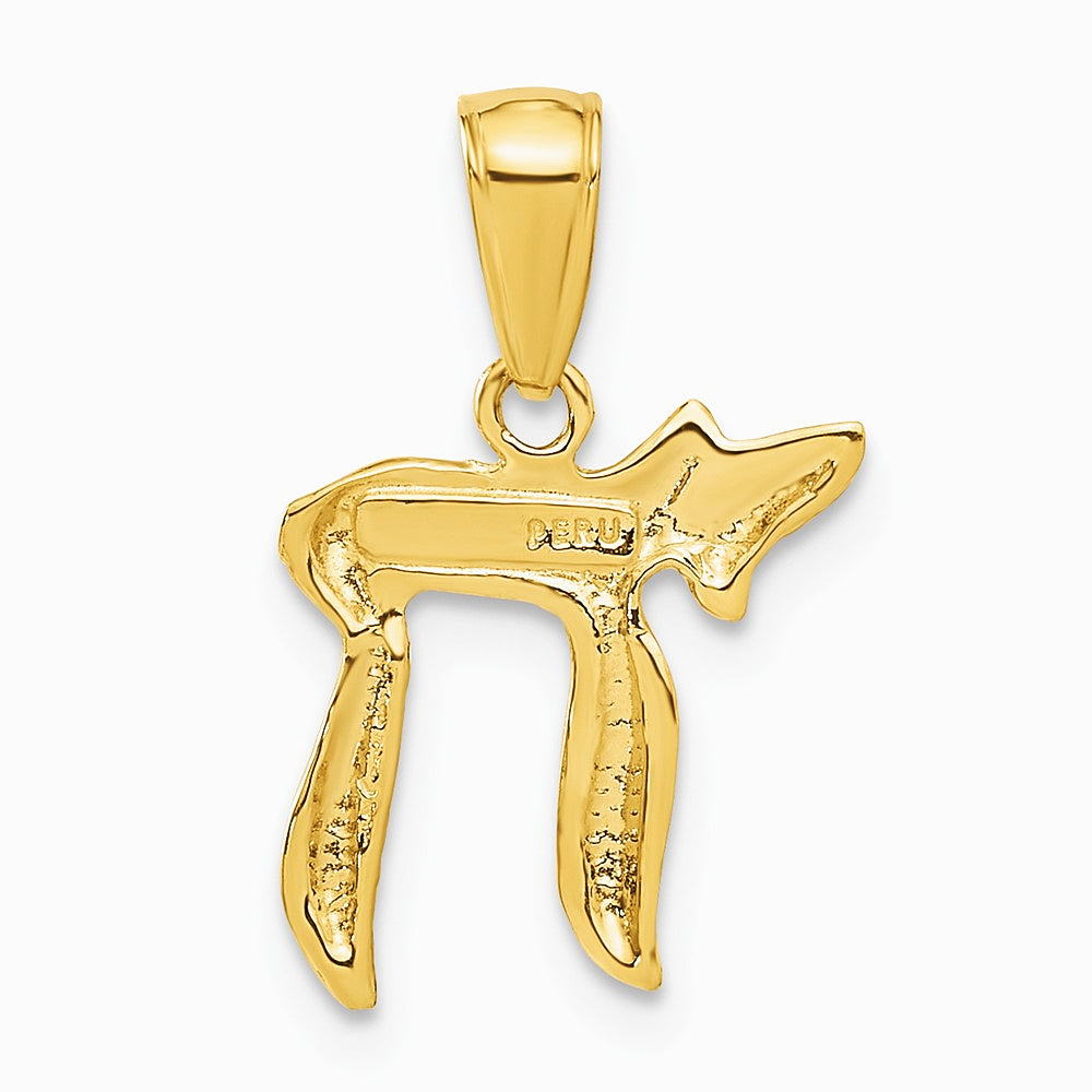 10K / 14K Yellow Gold Chai Pendant - Product Photo