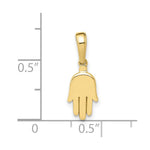 10K / 14K Yellow Gold Small Solid Hamsa Pendant - Product Photo