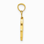10K / 14K Yellow Gold Large Solid Hamsa Pendant - Product Photo