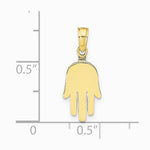 10K / 14K Yellow Gold Large Solid Hamsa Pendant - Product Photo