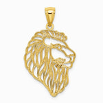 10K / 14K Yellow Gold Diamond-Cut Lion Profile Pendant - Product Photo
