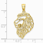10K / 14K Yellow Gold Diamond-Cut Lion Profile Pendant - Product Photo