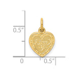 10K Yellow Gold I LOVE YOU Heart Charm - Product Photo
