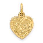 10K Yellow Gold I LOVE YOU Heart Charm - Product Photo