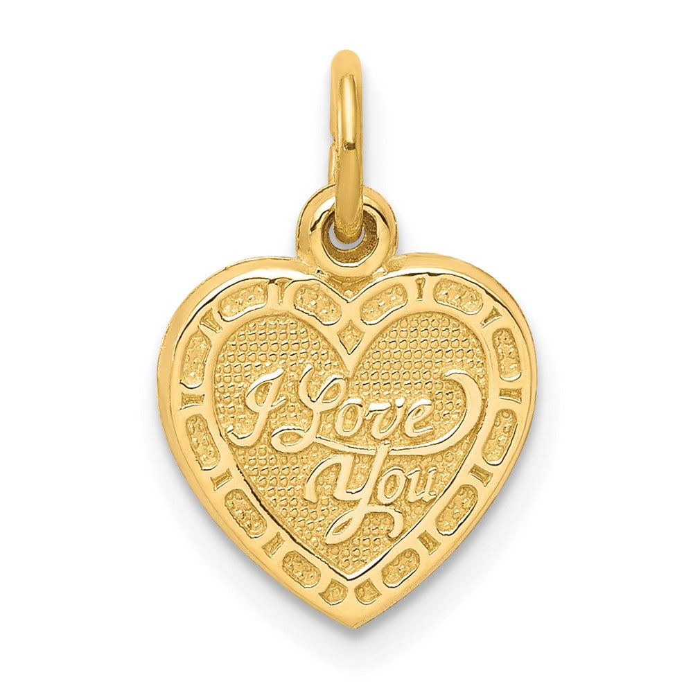 10K Yellow Gold I LOVE YOU Heart Charm - Product Photo
