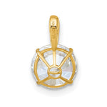 10k Polished 8mm CZ Round Solitaire Pendant - Product Photo