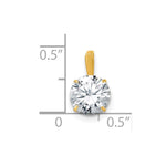 10k Polished 8mm CZ Round Solitaire Pendant - Product Photo