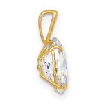 10k Polished White 8x10mm Oval CZ Pendant - Product Photo