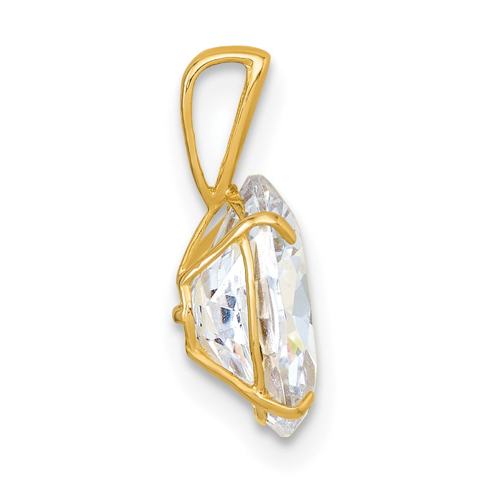 10k Polished White 8x10mm Oval CZ Pendant - Product Photo