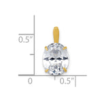 10k Polished White 8x10mm Oval CZ Pendant - Product Photo