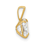 10k Polished Cushion 8mm CZ Solitaire Pendant - Product Photo
