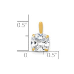 10k Polished Cushion 8mm CZ Solitaire Pendant - Product Photo