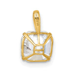 10k Polished 8mm CZ Modified Square Cut Pendant - Product Photo