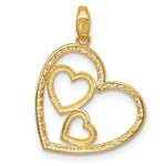 10k Polished CZ Triple Heart Pendant - Product Photo
