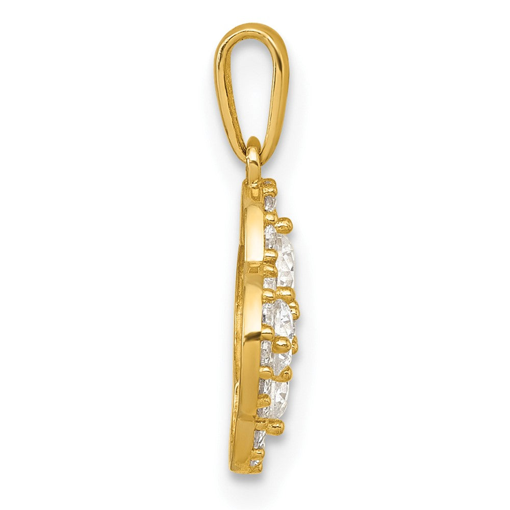 10k Polished CZ Fancy Pendant - Product Photo