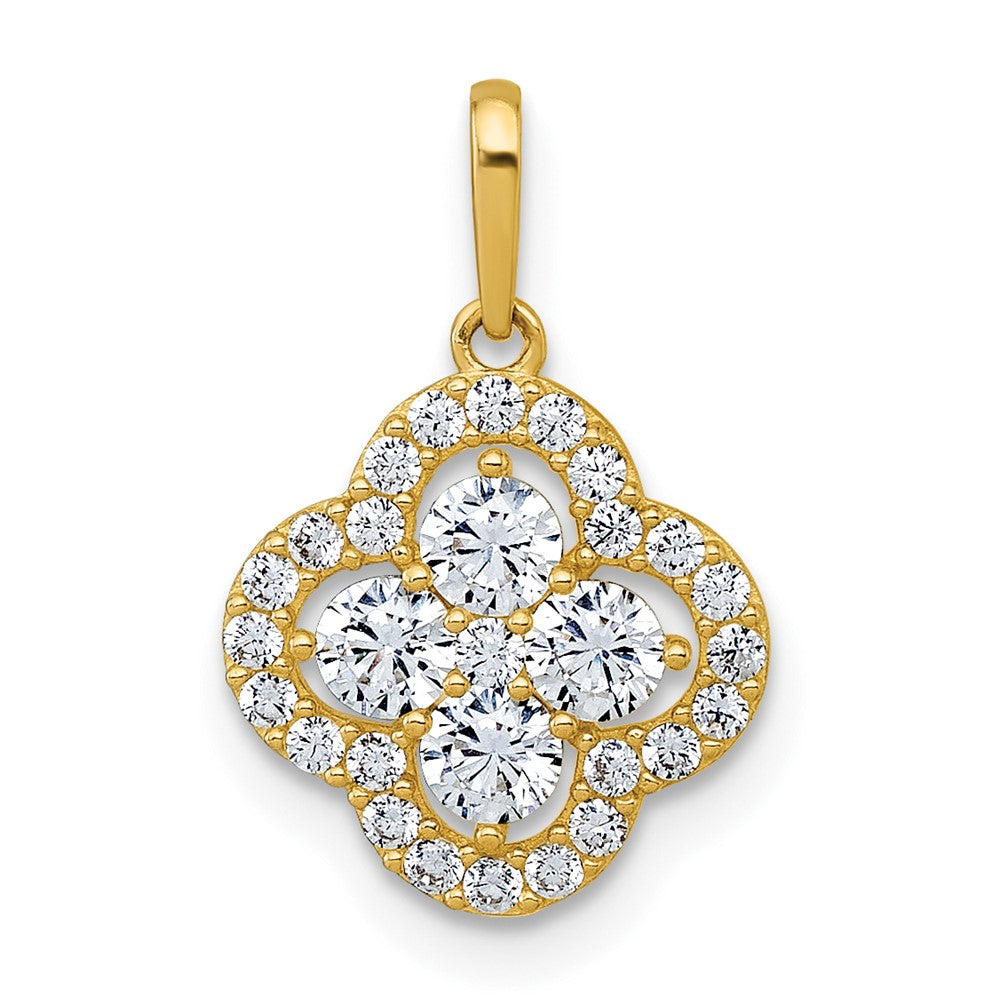 10k Polished CZ Fancy Pendant - Product Photo