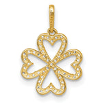 10k Polished CZ 4 Leaf Clover Pendant - Product Photo
