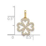 10k Polished CZ 4 Leaf Clover Pendant - Product Photo