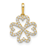 10k Polished CZ 4 Leaf Clover Pendant - Product Photo